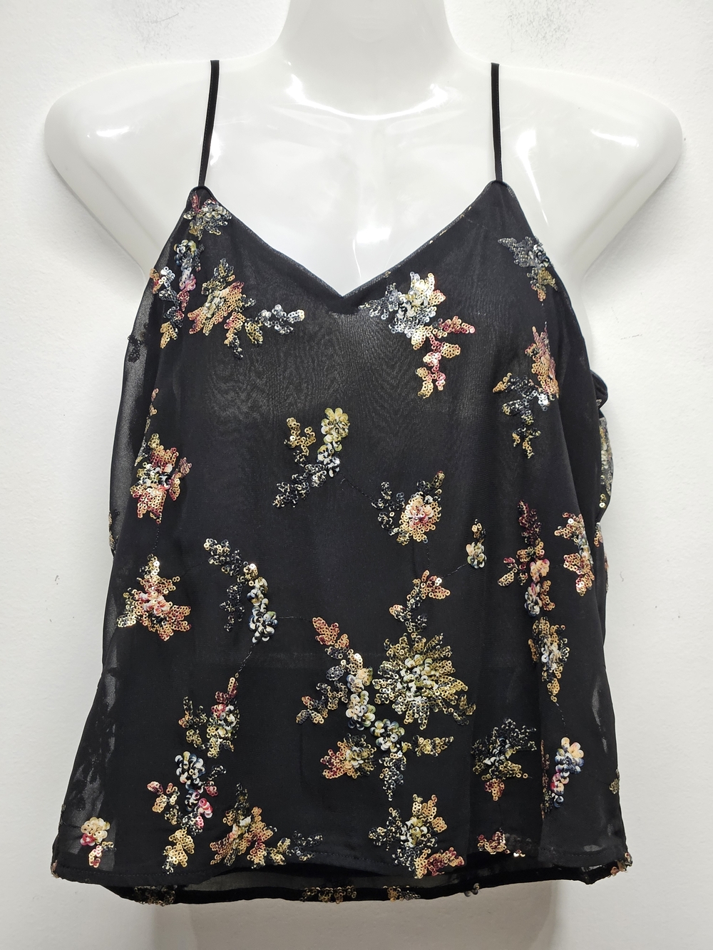 Banana Republic Sleevelesss Cami Multi Sequin Gold Multi Size PS Glam Cocktail